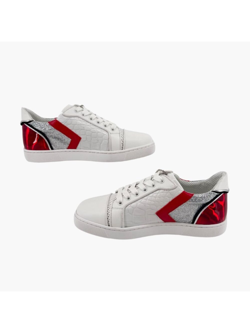 Christian Louboutin Vieira Limited Sneakers White Red Leather Size 37 US 7 Women - Picture 13 of 15